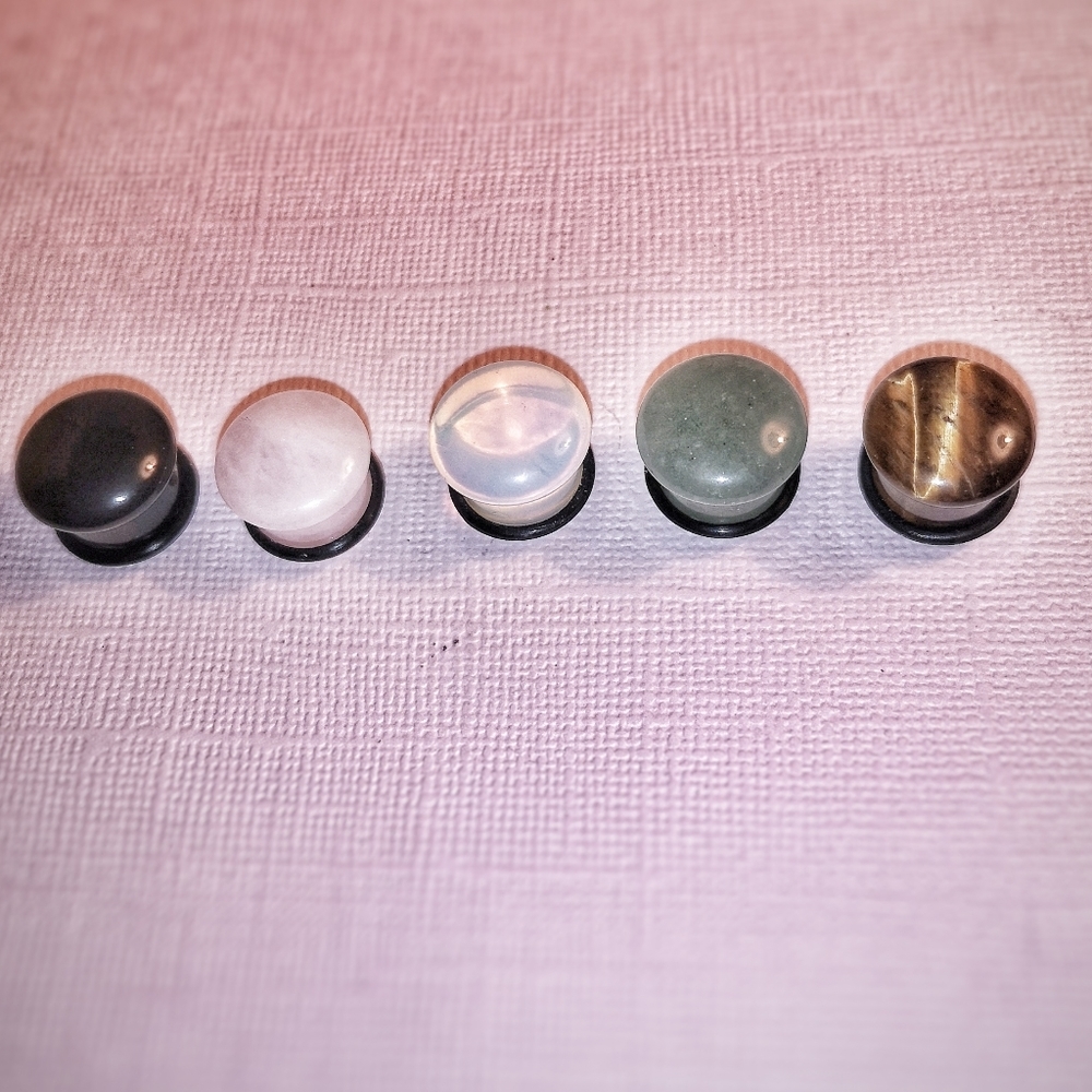 Genuine semi-precious stone plugs (singles only)🧱🔥